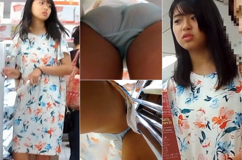 ワンピースを着た私服Kちゃんの薄いグリーンパンツを拝見 pornika001-pornika010