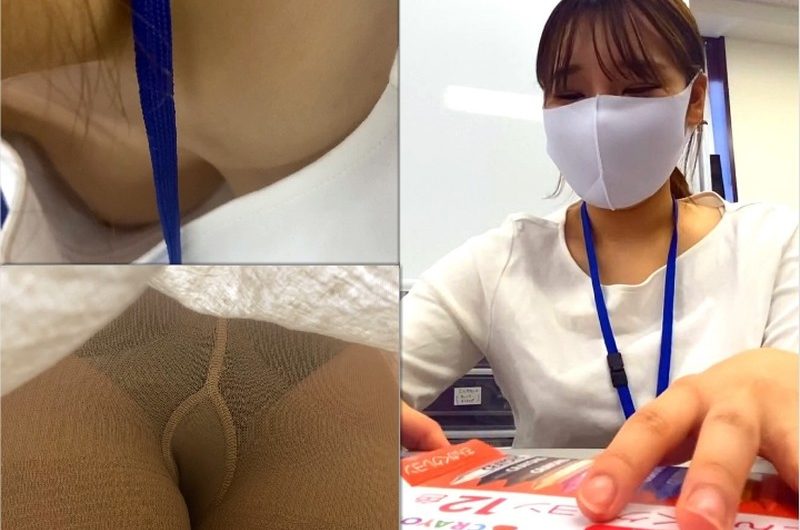 【親子で参加OK！子供学習教室で大胆胸チラ・パンチラ先生】001