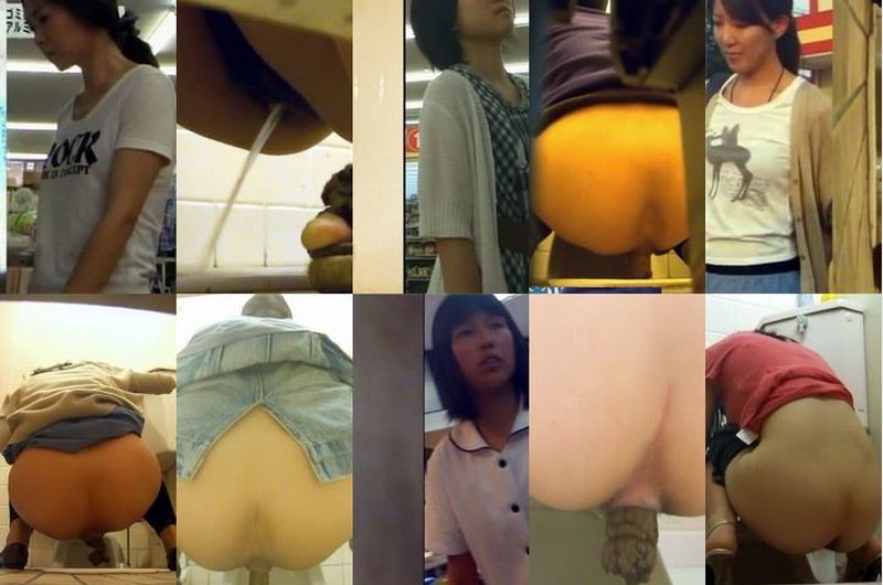 無修正　追い撮りトイレ盗撮バレるの覚悟で上、後方スマホで追い撮りＪＫ～ＯＬ