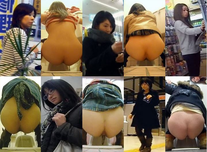 無】限定価格　和式トイレ後方 黒タイツがSEXYな熟女
