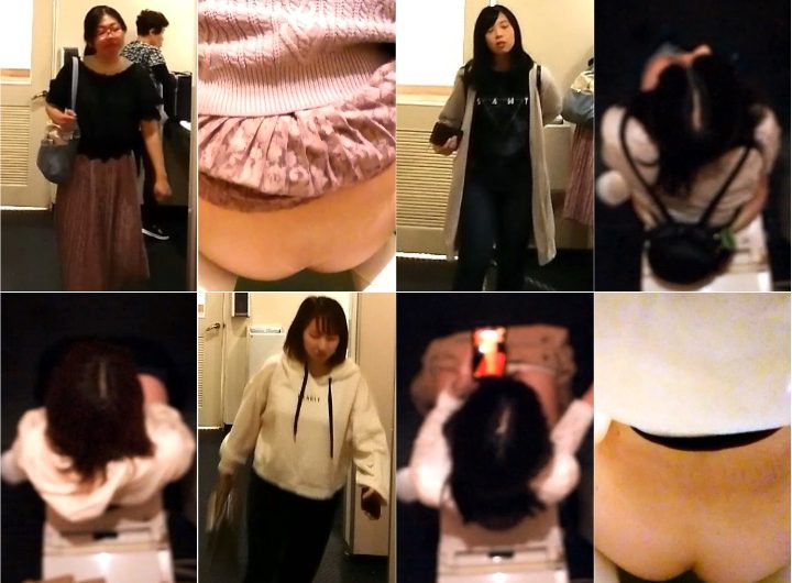全4人几帳面・真面目系　パンツ下ろしてから自作便座シート作りでシミ丸見え