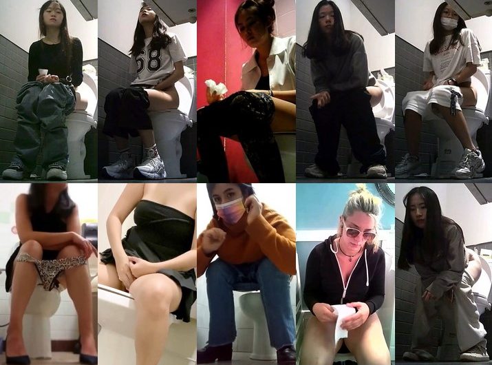 Italian student pees in a university toilet