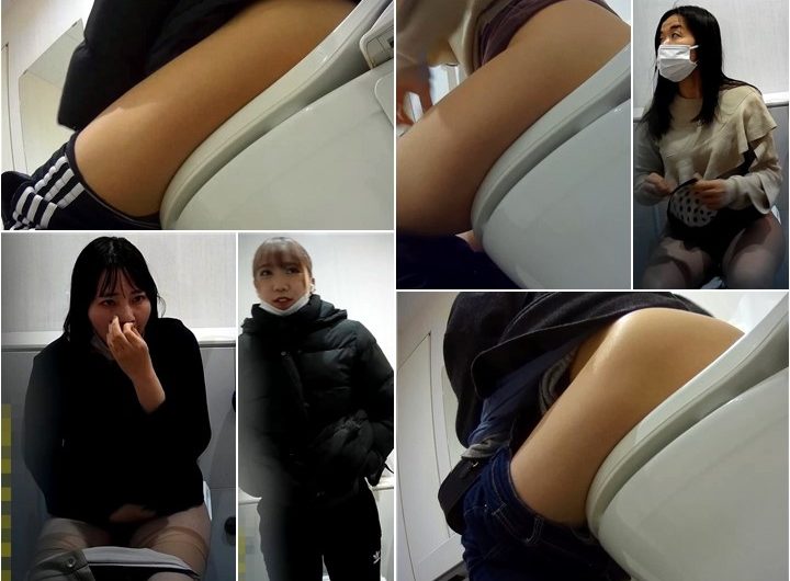 若め女子5名を前後から狙い撃ち【突撃！隣の女子トイレ①】