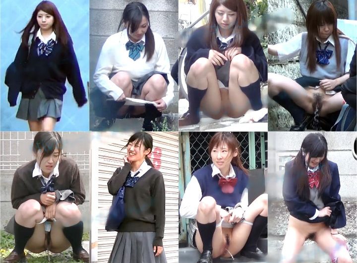制服女子の野外おしっこアルバイト4