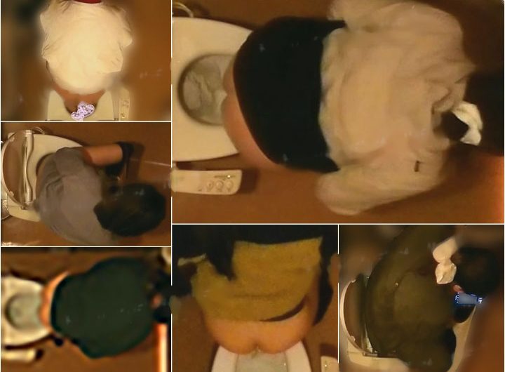 9人の排●シーンを上から観察