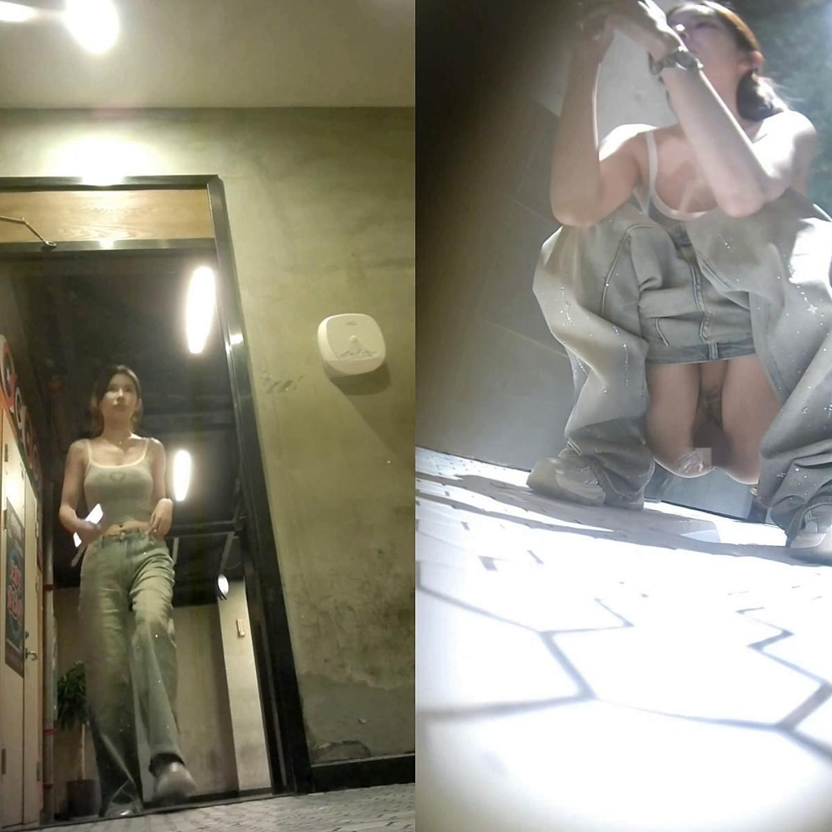 未流出の極上トイレ盗撮♥️ナイトクラブで美女を盗撮、仲良し美女コンビをダブルで攻略