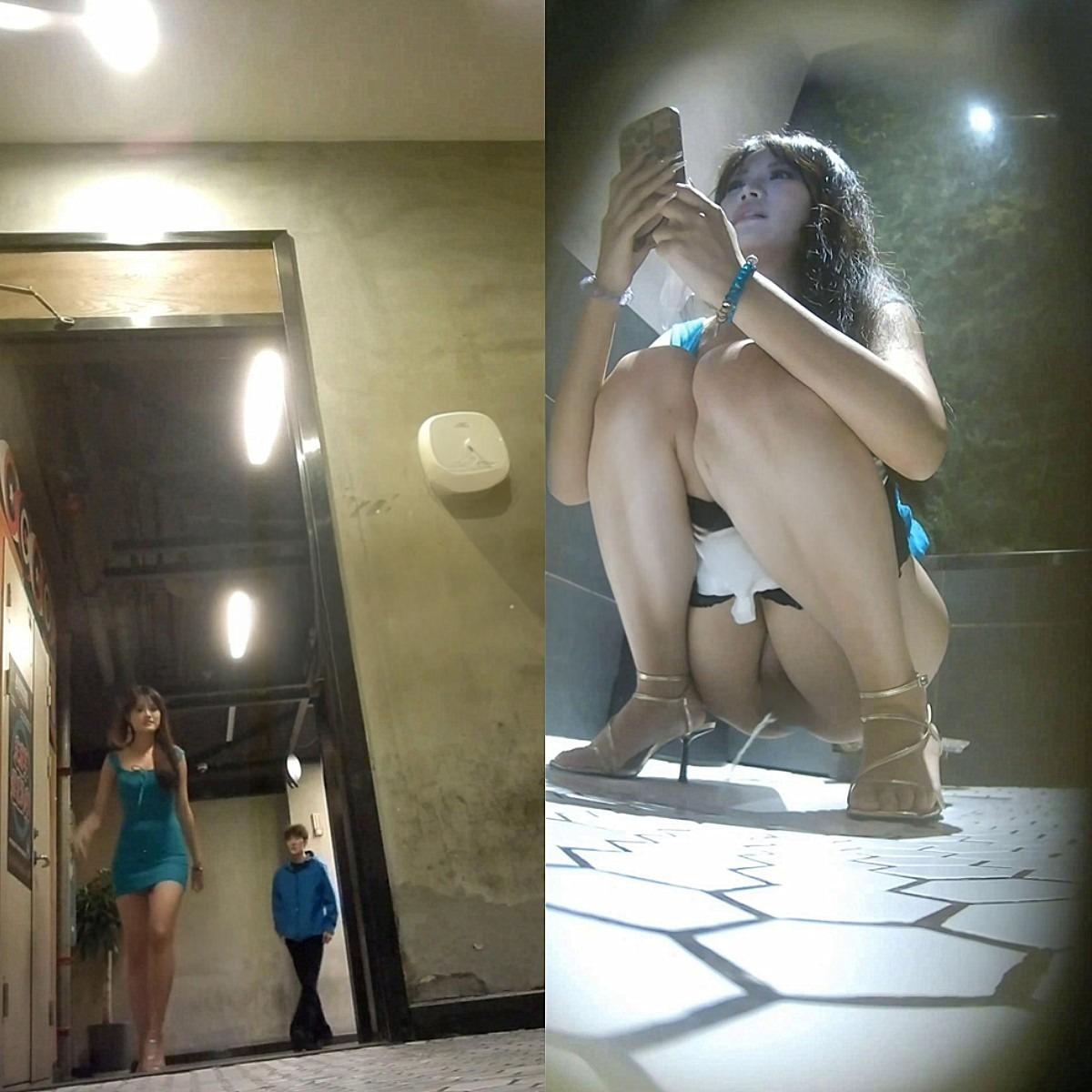 未流出の極上トイレ盗撮♥️ナイトクラブで美女を盗撮、仲良し美女コンビをダブルで攻略